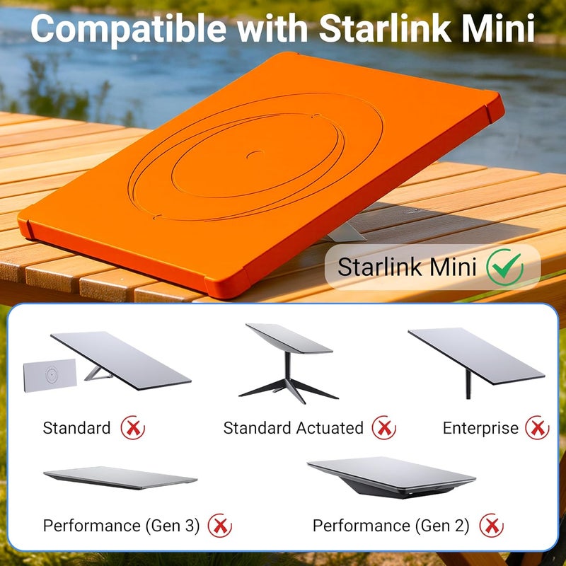 DAIERTEK غطاء سيليكون صغير ستارلينك - غطاء واقي برتقالي، مقاوم للماء ومضاد للخدوش لطبق ستارلينك الصغير (مثالي للسقف، السيارة، تخييم RV) - Image 2